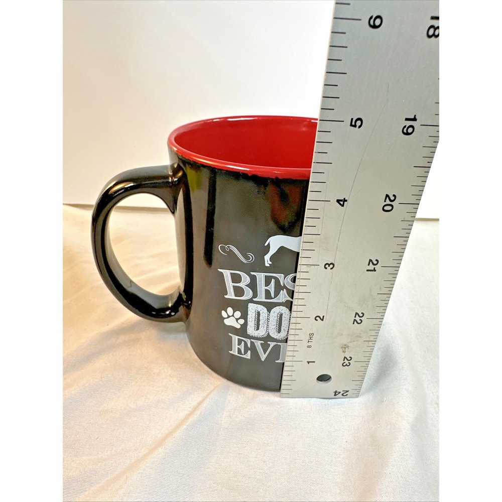 TMD "Best Dog Ever" Mug Logo on Both Sides, Red Interior - Picture 8 of 8